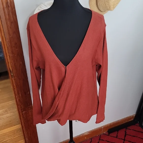 Urban Outfitters Deep Terra Cotta  Wrap Blouse - Picture 10 of 10